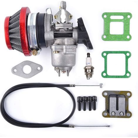 Filtre à air QC099-CA, carburateur à pile pour mini quad/motocross 47cc/49cc, rouge (1/5)