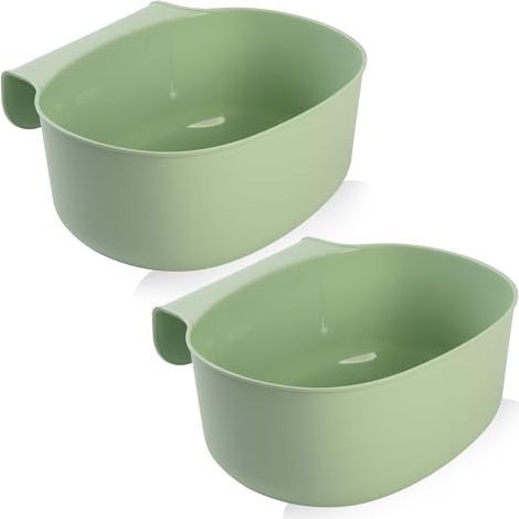 2x Poubelle Plan de Travail à Suspendre - Table à Langer Bébé - Bac Plastique Cuisine 26 x 17 x 12 cm - Corbeilles Vert (1/4)
