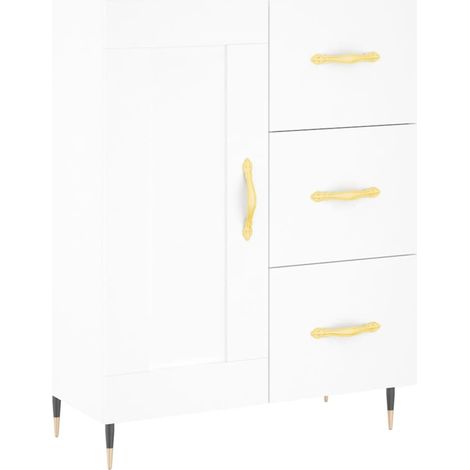 Credenza buffet cassettiera mobile contenitore organizer cucina soggiorno soggiorno 69,5 x 34 x 90 cm derivati del legno bianco 020030438