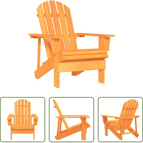 Chaise Adirondack - Chaise de jardin Adirondack bois de sapin massif orange (1/5)