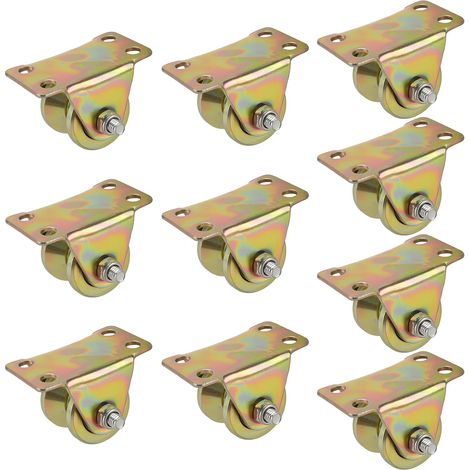 10 x 31mm Idler Pulley with Ball Bearing, V Nut Steel for Ropes, Wire Ropes, Suspensions, Gold (1/5)