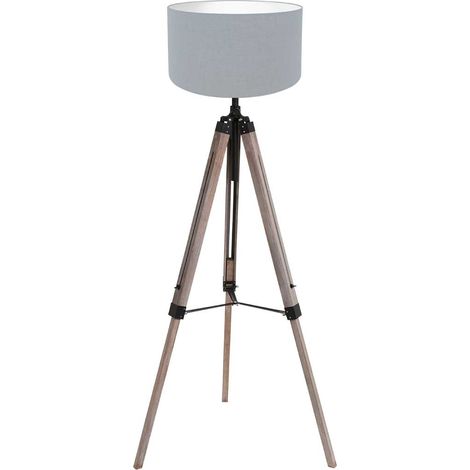Mexlite - lampadaire - Triek - noir - bois lin - Ø 75cm - E27 - (1/4)