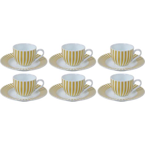 Set 6 tazze caffè porcellana bianco e oro Fade Splendor ml 90 (1/5)