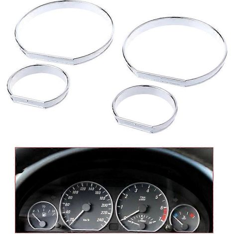 Bagues de cadran chromées pour tableau de bord, enjoliveurs de compteur de vitesse AC M-Tech pour BMW E46 et BMW M3 (1/4)