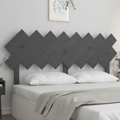 vidaXL Cabecero de cama madera maciza de pino gris 159,5x3x80,5 cm (1/5)