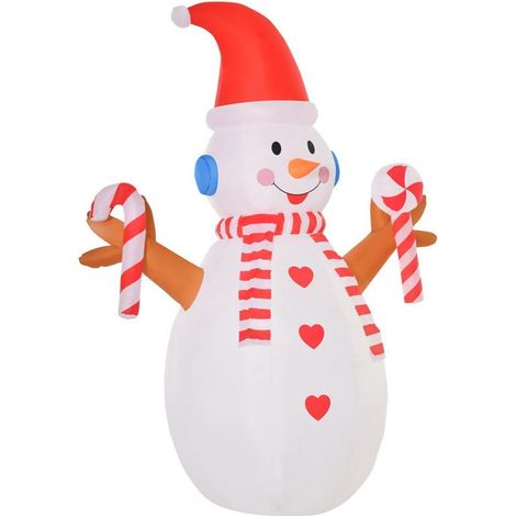 PUPAZZO DI NEVE GONFIABILE DA ESTERNO IMPERMEABILE CON LUCI A LED 240CM (1/5)