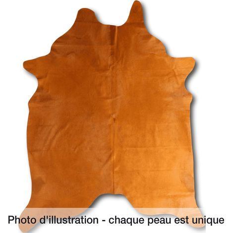 Tapis en Cuir Véritable Brun Authentique et Unique - Beige