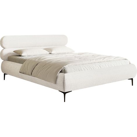 Selsey Roule Cord – Polsterbett 180x200 mit Cordstoff und schwarzen Füßen, Creme