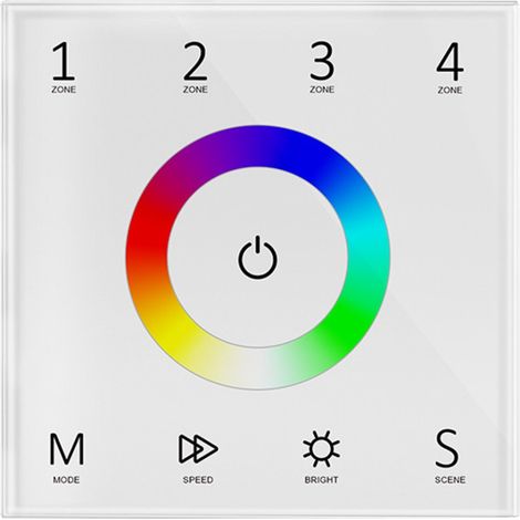 Panel De Control Táctil RGB - DMX Y RF 2.4GHz - 4 Zonas -