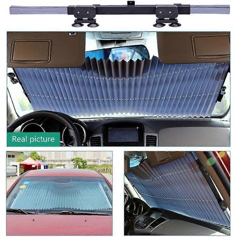 Pare-soleil de pare-brise à ventouses pour voiture, protection UV, pliable, 46 cm (1/4)