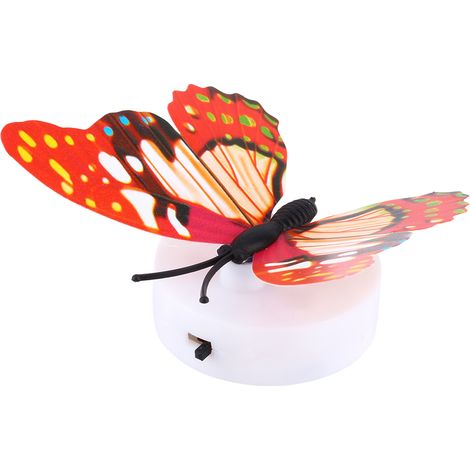Lampe LED Papillon Changeant de Couleur, Veilleuse Décorative pour Chambre, Bureau, Mur, Décoration Maison, Éclairage Ambiance (1/5)