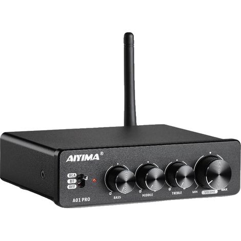 Amplificador de audio, conectividad Bluetooth, sonido de alto rendimiento, A01 pro, con fuente de alimentación de 24 V (UE). (1/2)