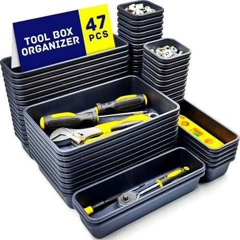 Boîte à outils, organisateur de tiroir à outils, séparateur de boîte à outils, organiseurs et rangement d'outils de garage, accessoires de boîte à outils pour armoire à outils roulante (1/5)