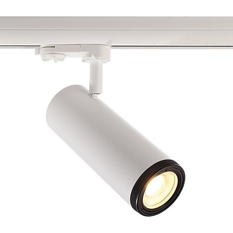 TrAdE Shop Traesio - Faretto Track Led Cob 14 Watt Binario Trifase Luce 3000k 4000k Orientabile 230v - -Bianco Naturale - (1/5)