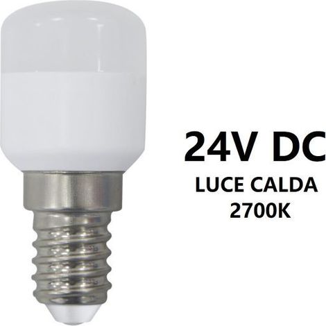 LAMPADINA PICCOLA PERA PER CANCELLI LED 24V DC 1,6W E14 LUCE CALDA 2700K BOT (1/2)