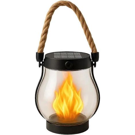 1er-Pack Solarlaterne für Außenbereich – wasserdichte Solarleuchte mit tanzenden Flammen-Effekt – für Garten & Terrasse (1/5)