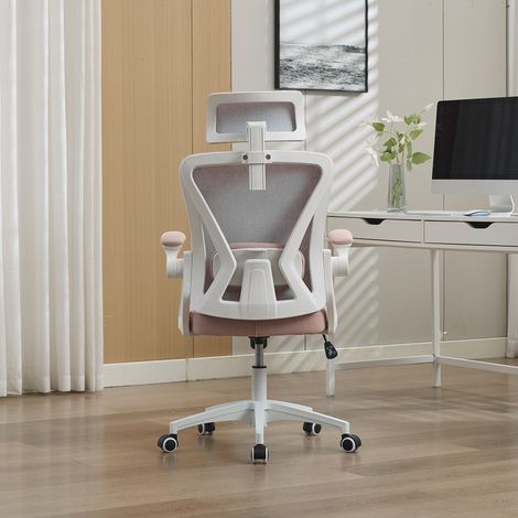 Ergonomischer Netz-Bürostuhl mit verstellbarer Lendenstütze und Kopfstütze – Hochlehner-Exekutivschreibtischstuhl für Zuhause/Büro