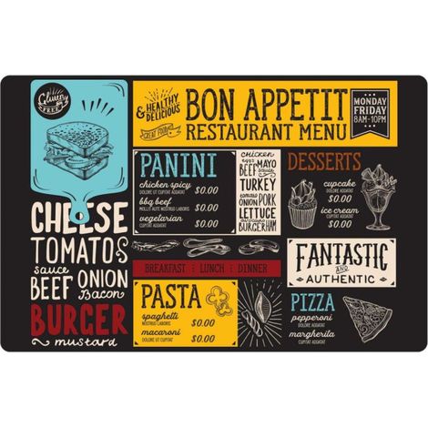 Set de Table "Cheese" 28x44cm Noir