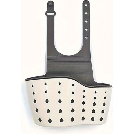 Panier suspendu pour évier avec support en silicone, égouttoir beige –
