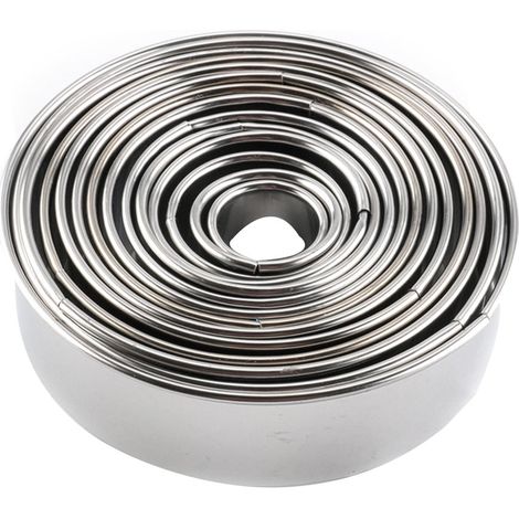 Moule À Gâteau - Moule À Mousse Ronde En Acier Inoxydable 430 - 14 Pièces - Pour Pâtisserie Maison Et Professionnelle (1/5)