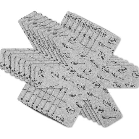 Lot de 8 protège-casseroles de 3 tailles différentes (38/355/26 cm) - Séparateurs pour ranger vos ustensiles de cuisine dans vos placards - Motif imprimé (1/5)
