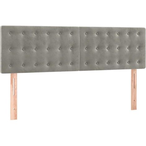 Maison Exclusive - Cabeceros terciopelo gris claro 144x5x78/88 cm (1/5)