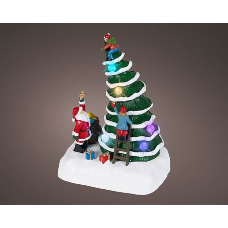 Scena LED albero in plastica 10,1 x 14 x 19,7 cm multicolore Peraga Christmas