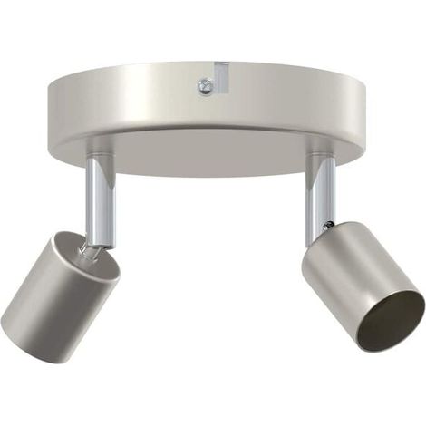 Spot de plafond, ampoules LED nickelées, 12 x 8 cm, acier. (1/5)