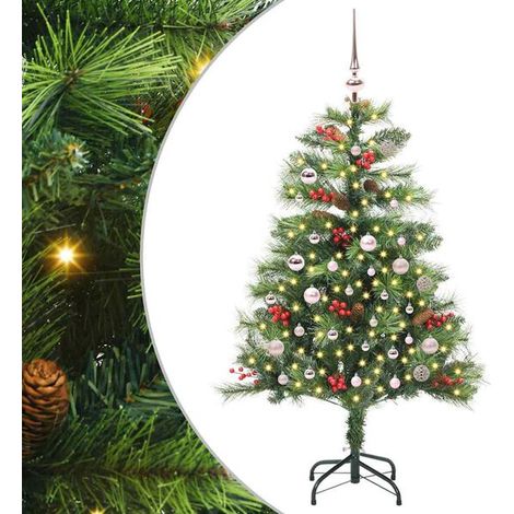 Sapin de Noël artificiel vert, 150 cm, en PVC et métal. (1/5)