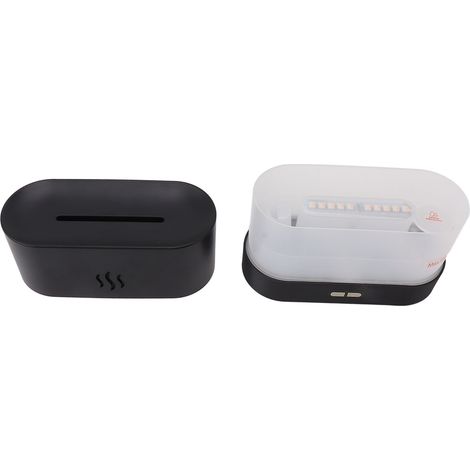 Diffuseur d'huiles essentielles à flamme 180 ml, silencieux, arrêt automatique, USB, avec lumière LED 7 couleurs, noir, pour chambre ou bureau. (1/5)