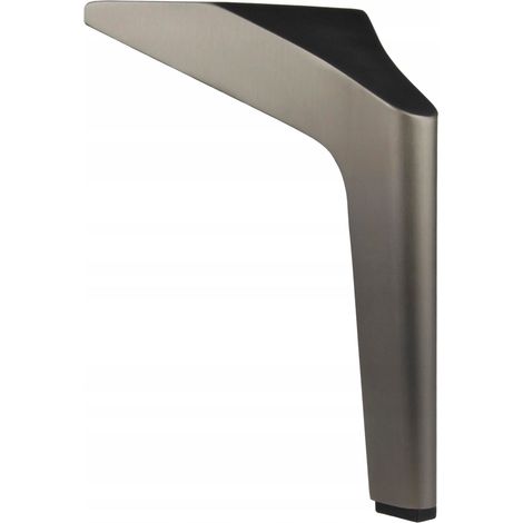 Pata de mueble de metal negro para armario, cama, mueble tipo loft, oblicua, 18 cm. (1/5)