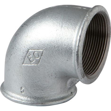 Équerre en fonte d'ingénierie n° 90 galvanisée, 90 degrés, I/I 1"