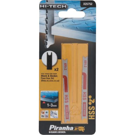 2 lames fraisA es pour mA tal U attaque piranha X25752 coupe fine &lt60 mm B&ampD