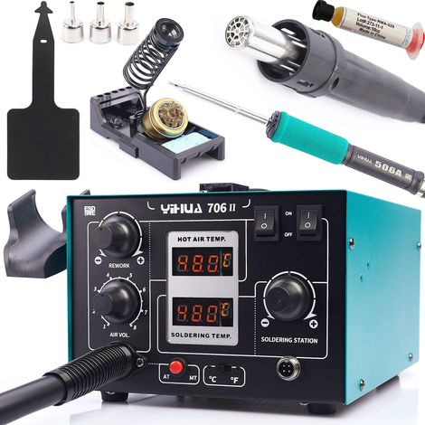 Professionelle 2-in-1 Heißluft-Lötstation + T12-System Yihua 706 II Set