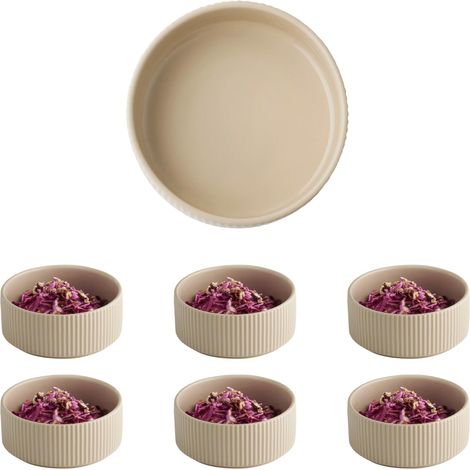 Bol THE GRID porcelaine Ø 14 cm 450 ml couleur sable empilable lot de 6 (1/5)