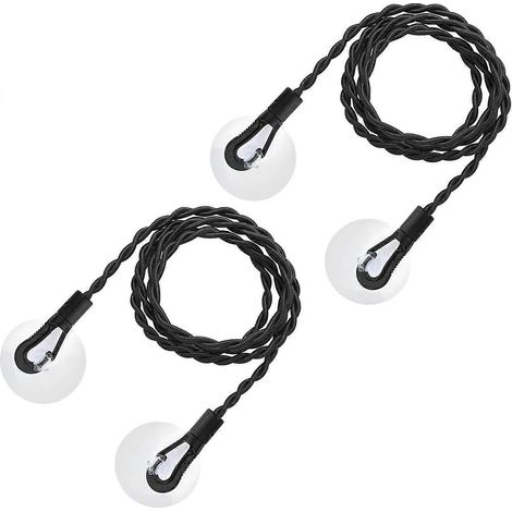 Lot de 2 cordes à linge extensibles de voyage avec crochets et ventouses pour le séchage du linge en camping et en extérieur (noir) (1/5)