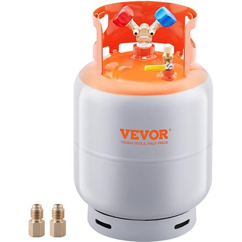 Récupérer Gaz Climatisation Cylindre Réfrigérant Réutilisable 22,7 kg avec Double Vanne en Y Liquide Vapeur (1/5)