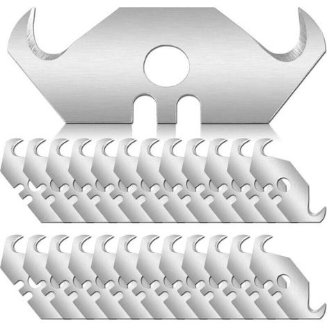 Pack of 100 utility steel razor blades, with storage box, for cutting carpets, wallpaper and roofing materials. (1/4)