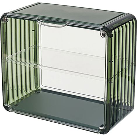 Boîte de présentation en acrylique pour figurines, boîte surprise à assembler, vitrine anti-poussière,petite taille,vert noirâtre (1/5)