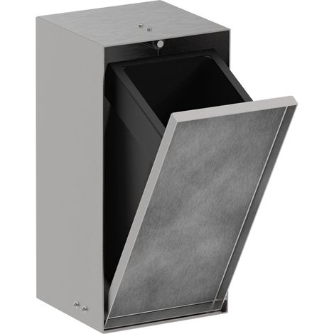 papelera hansgrohe XtraStoris Rock, empotrada, puerta enlosable,