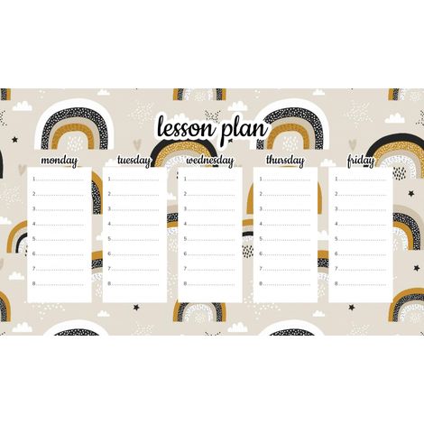 Piano di lezione magnetico per bambini - Arcobaleni minimalisti - 45x26 cm