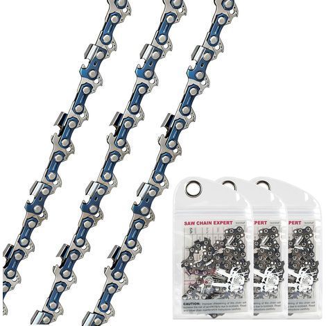 Chaînes de Tronçonneuse Faible Rebond 3/8" LP 52 maillons, 1,1mm Lot de 3 Chaîne de Tronçonneuse, Chaîne de Rechange à Faible Rebond, Compatible avec DUC353Z, DUC355Z, EA3200S, UC3541A (1/5)