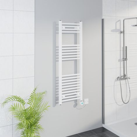 WiFi Thermostatic Straight Towel Rail Timer White 1200x400mm