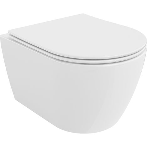 Mexen Carmen WC-Schüssel Rimless Tornado mit absenkbarem Slim-Sitz, Duroplast, weiß glänzend - 30880400T