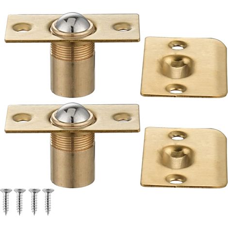 Loquet à bille pour porte de placard, en acier inoxydable réglable avec gâche, finition dorée, lot de 2, HBC100-BG-P2 (1/5)