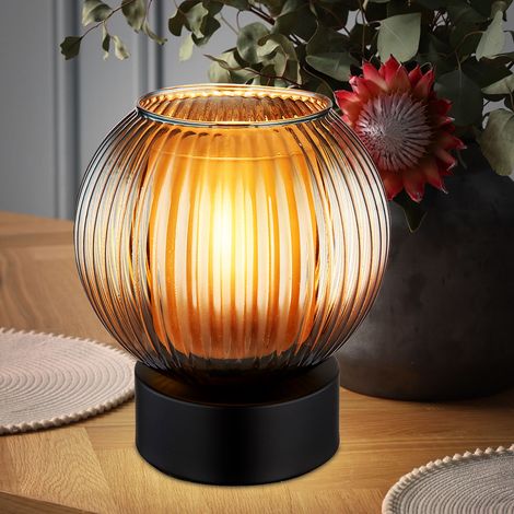 Globo Zumba Lampe de table Globe, abat-jour boule en verre noir mat, 1x E27 (1/5)