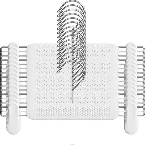 Cintres en plastique pour jupes et pantalons avec pinces, pour femmes, enfants, bébés et tout-petits. Cintre pour shorts avec crochet pivotant à 360°. (1/5)
