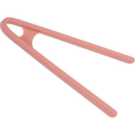 Mini pince en silicone de 14 cm - Résistante à la chaleur - Antidérapante - Pour grille-pain, salade, glaçons, fruits, sucre, barbecue - Rose (1/5)