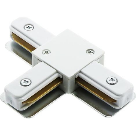 IluminaShop - Conector tipo T para Carril Monofasico Blanco