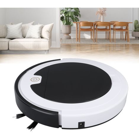 Robot Aspirateur 3 en 1 Rechargeable USB Aspiration Forte Evasion Automatique Silencieux Balayage Nettoyage Blanc Maison (1/4)
